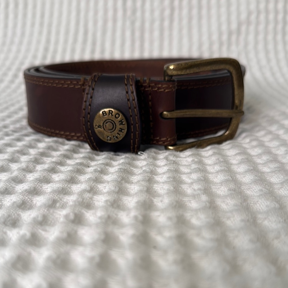 Browning Brown and Gold Leather Belt Size 44